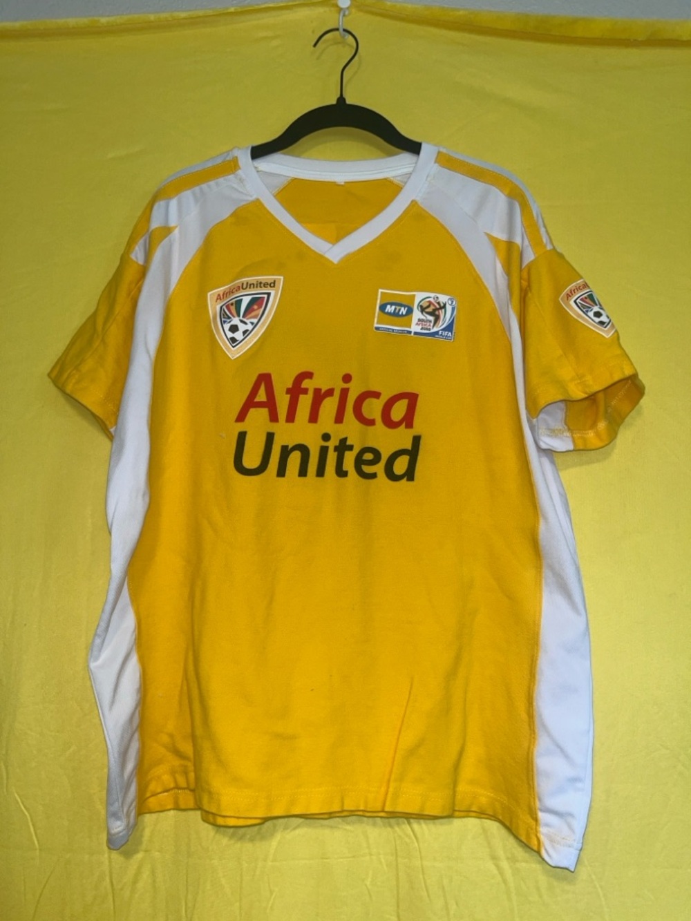 Africa United FIFA World Cup 2010 Yellow & White Men's Soccer Jersey
